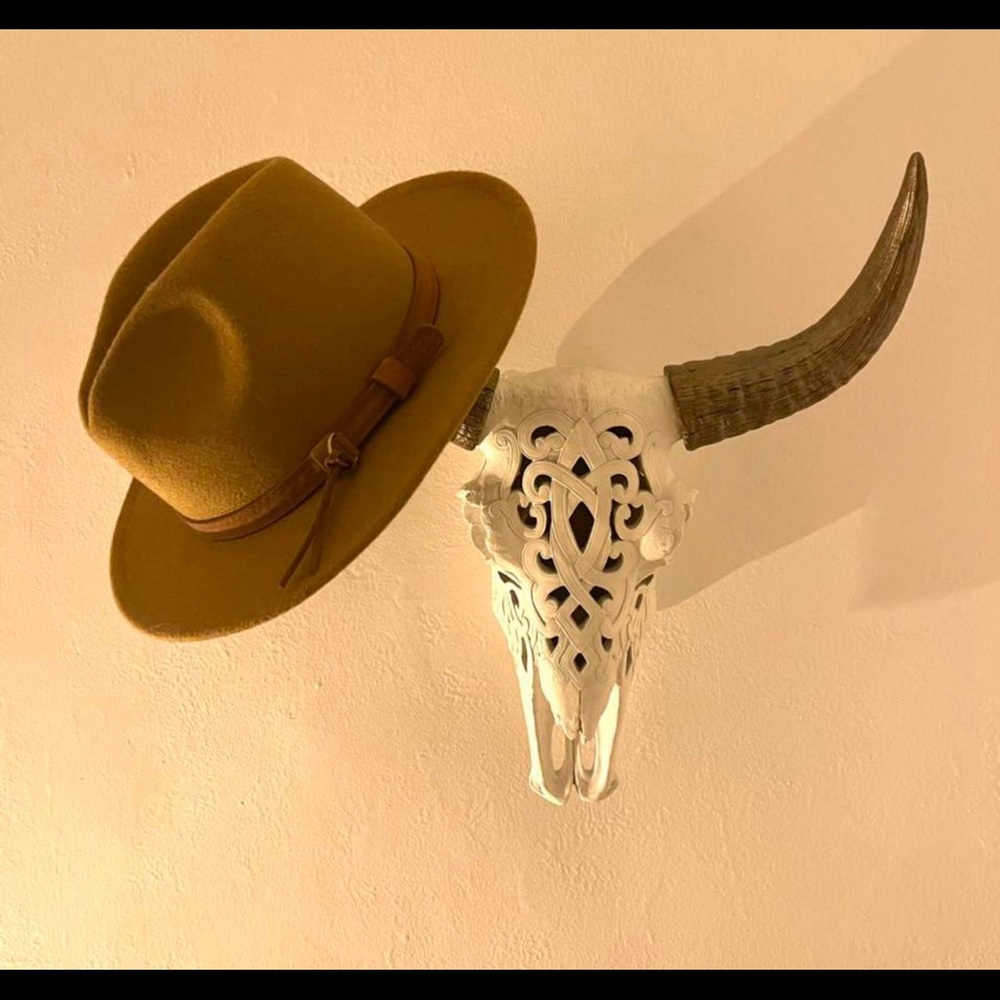 Camel felt brim hat